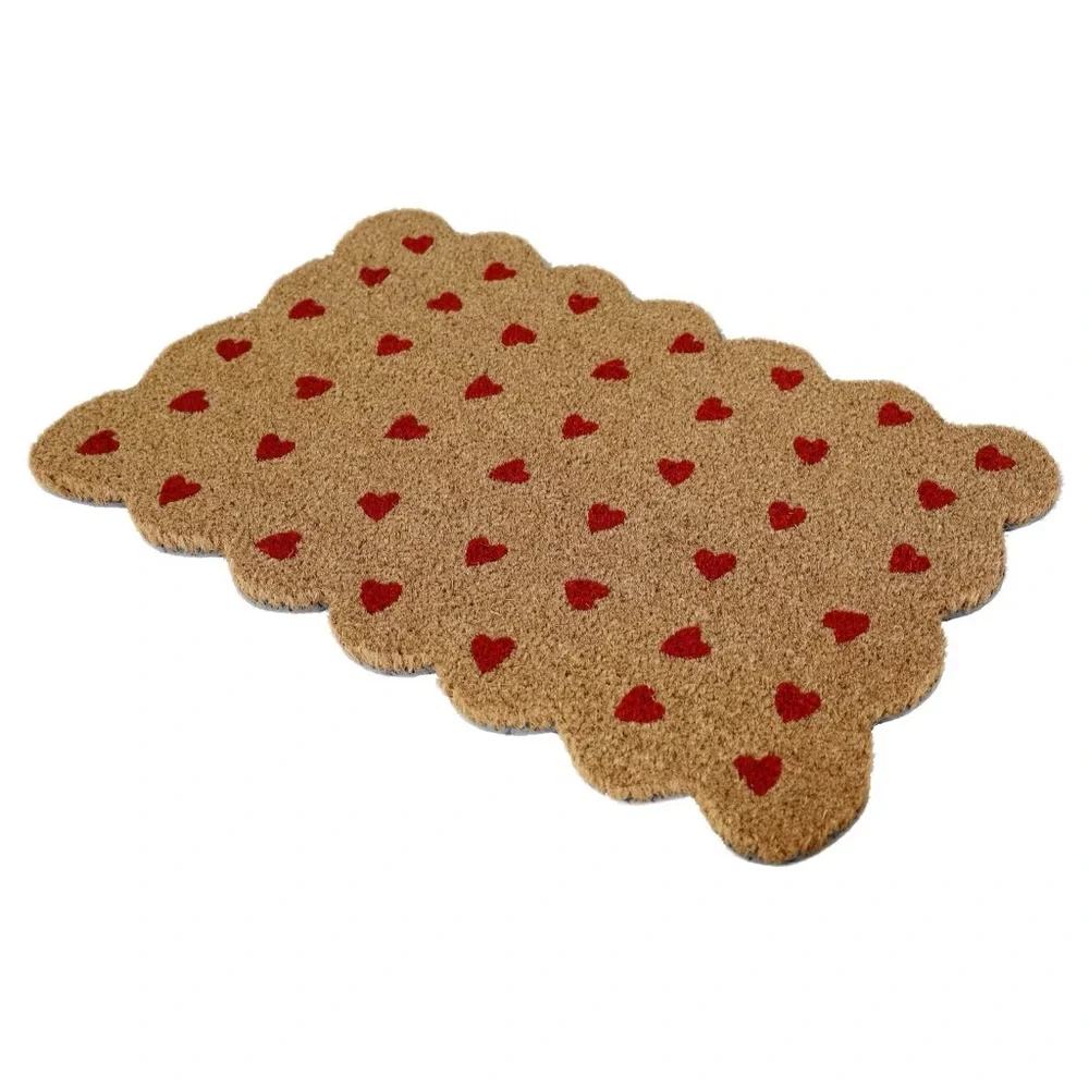 🆕 Coir Scalloped Heart Door Mat